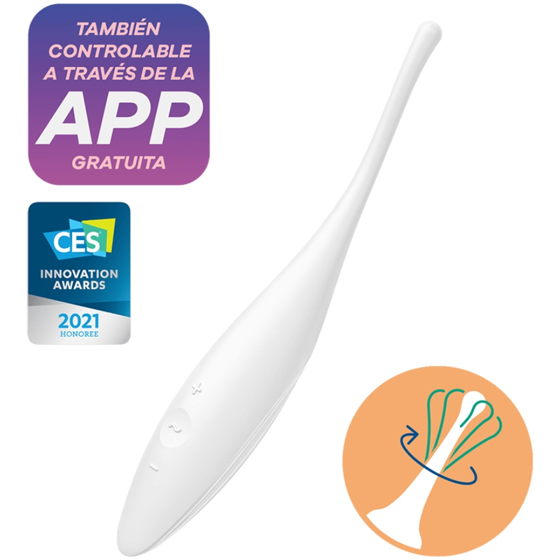 SATISFYER - TWIRLING JOY CLIT TIP VIBRATOR WHITE - Amore24