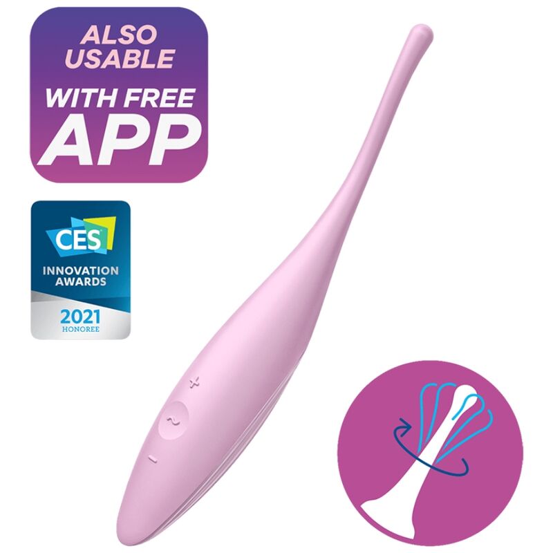 SATISFYER - TWIRLING JOY CLIT TIP VIBRATOR PINK - Amore24