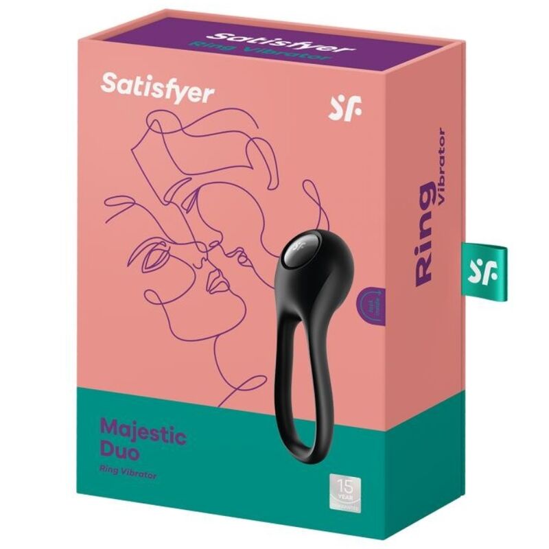 SATISFYER - MAJESTIC DUO RING VIBRATOR BLACK - Amore24