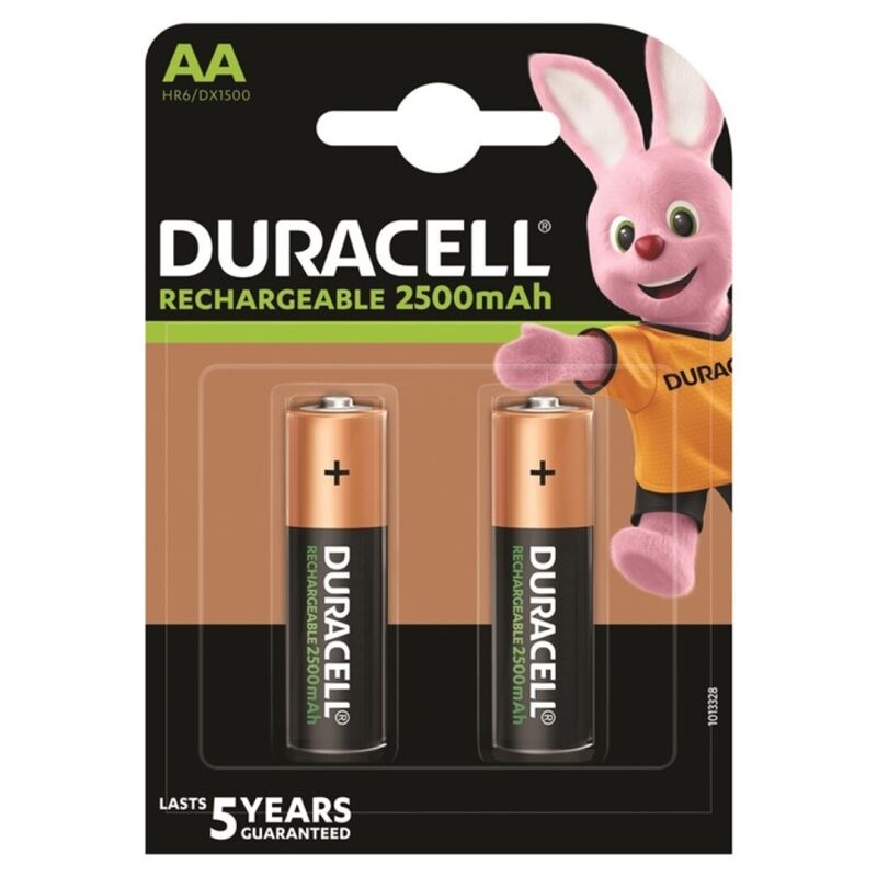 DURACELL - RECHARGEABLE BATTERY HR6 AA 2500mAh 2 UNIT - Amore24