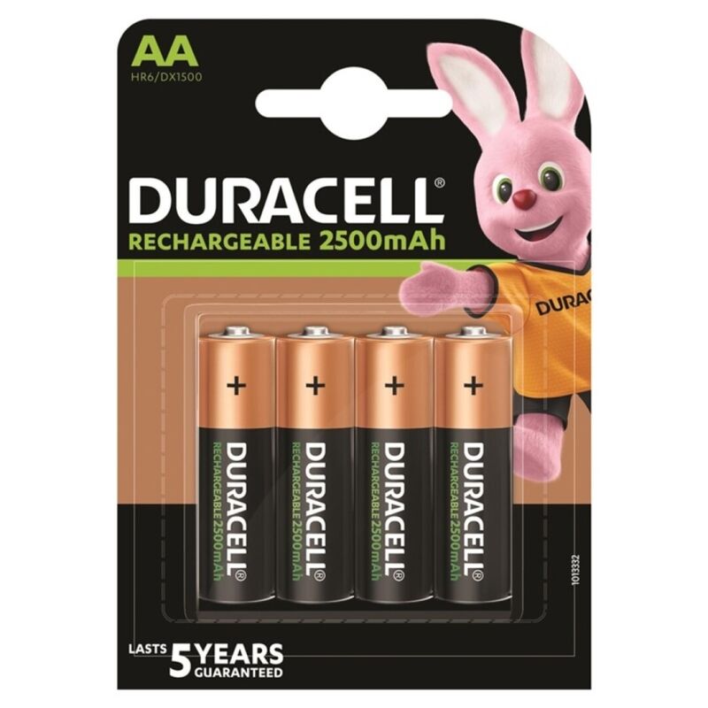 DURACELL - RECHARGEABLE BATTERY HR6 AA 2500mAh 4 UNIT - Amore24