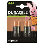 DURACELL - RECHARGEABLE BATTERY HR03 AAA 750mAh 4 UNIT - Amore24