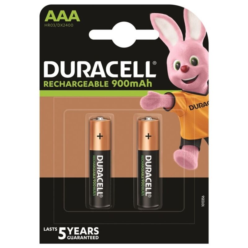 DURACELL - RECHARGEABLE BATTERY HR03 AAA 900mAh 2 UNIT - Amore24