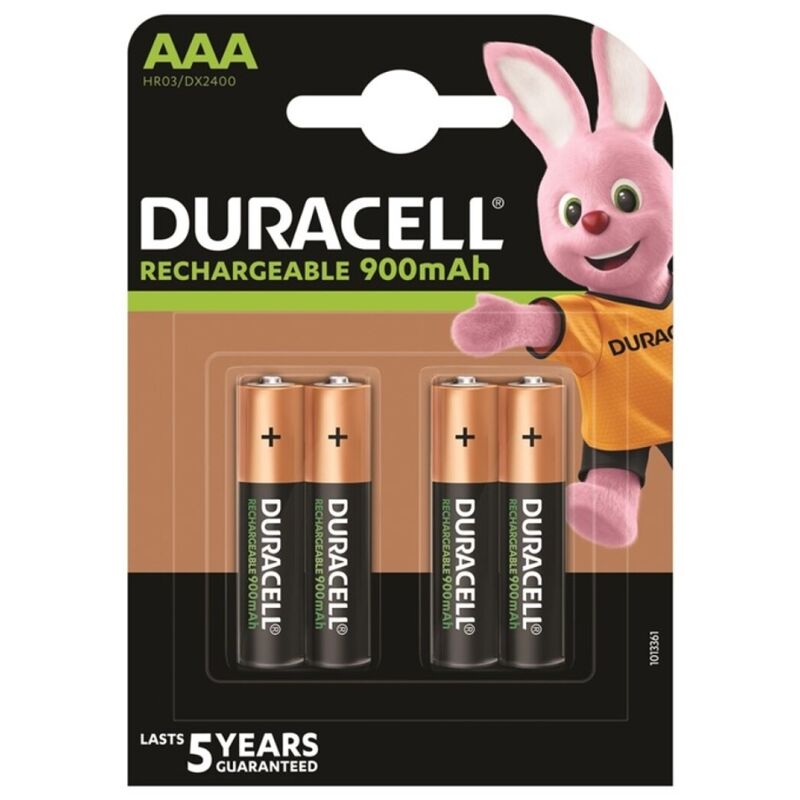 DURACELL - RECHARGEABLE BATTERY HR03 AAA 900mAh 4 UNIT - Amore24