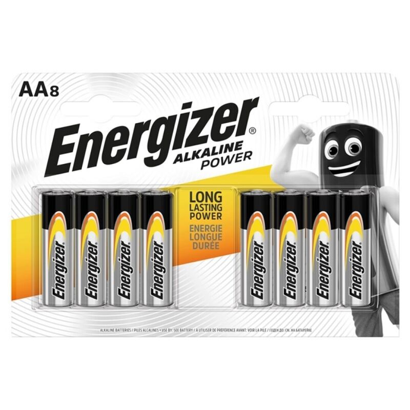 ENERGIZER - POWER ALKALINE BATTERY AA LR6 8 UNIT - Amore24