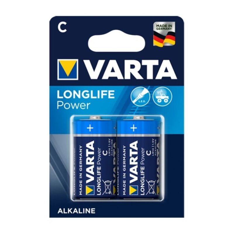 VARTA - LONGLIFE POWER ALKALINE BATTERY C LR14 2 UNIT - Amore24