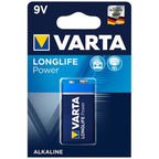 VARTA - LONGLIFE POWER ALKALINE BATTERY 9V LR61 1 UNIT - Amore24