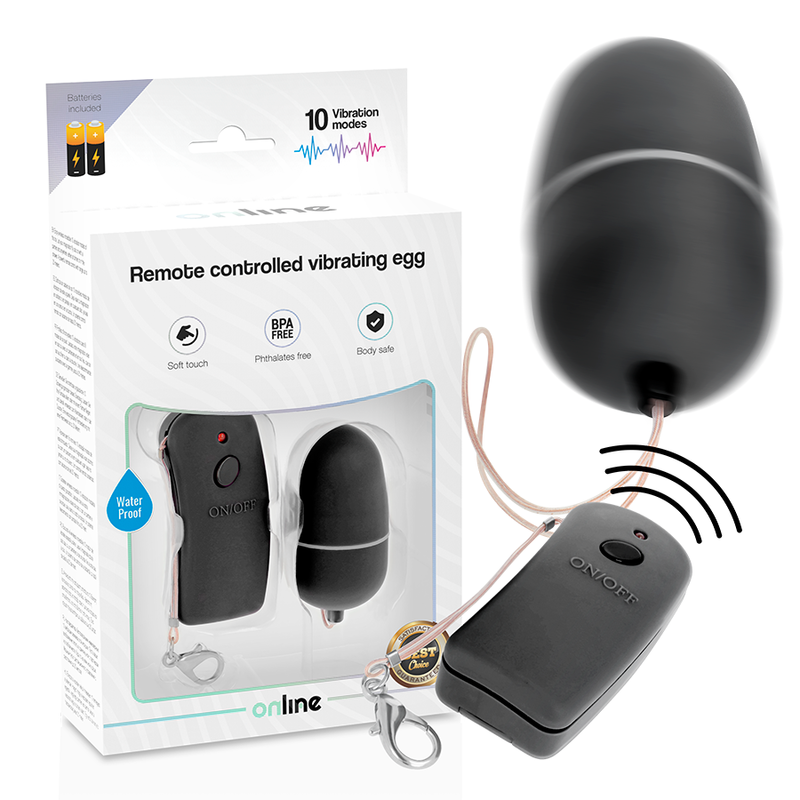 ONLINE - REMOTE CONTROLLED VIBRATING EGG BLACK - Amore24