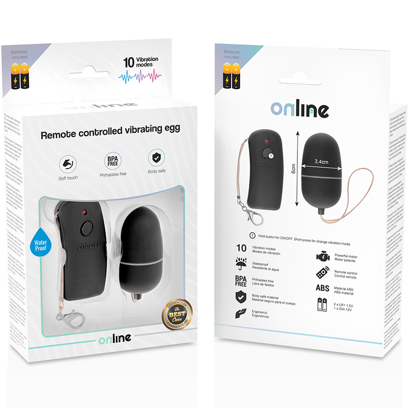 ONLINE - REMOTE CONTROLLED VIBRATING EGG BLACK - Amore24