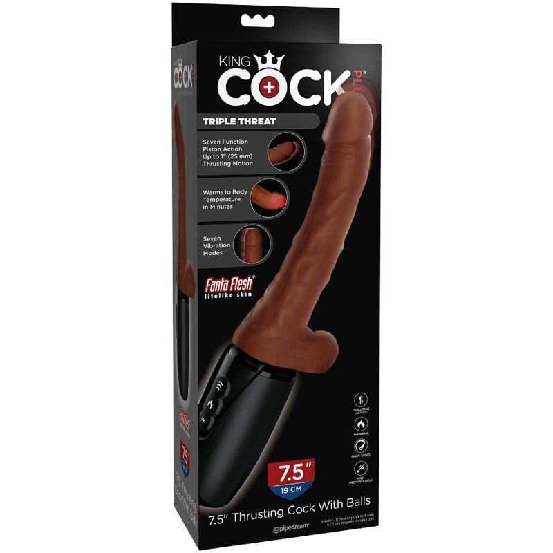 KING COCK - PLUS TRIPLE THREAT BROWN SKIN TONE - Amore24
