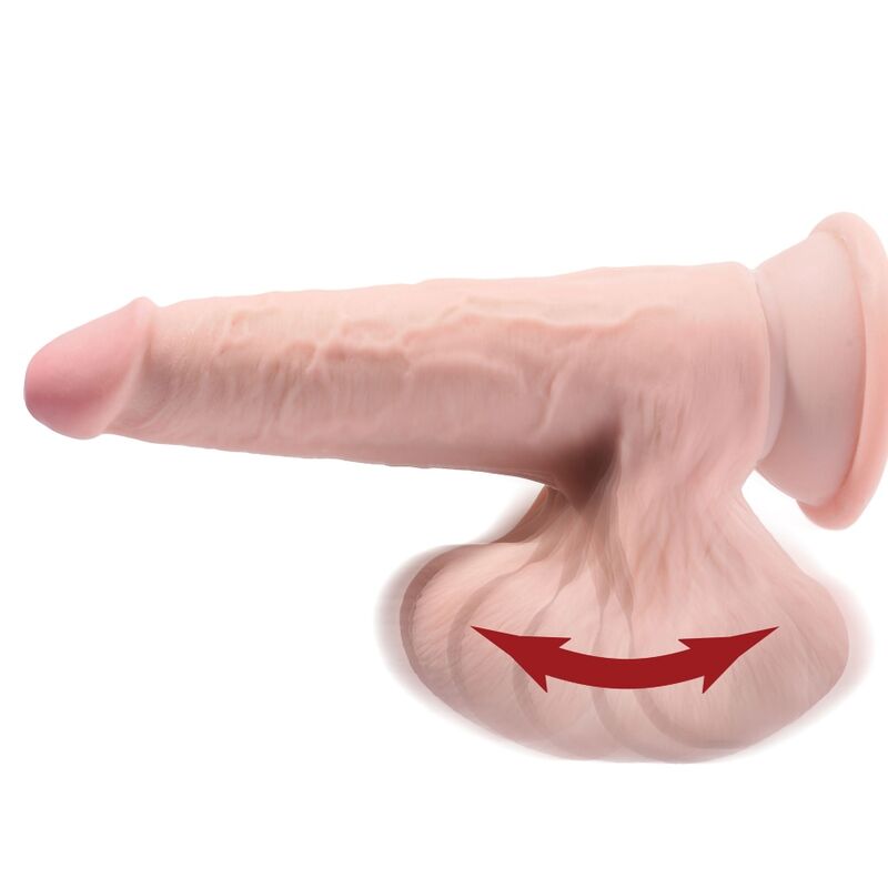 KING COCK - PLUS 3D DILDO SWINGING BALLS 24.5 CM LIGHT SKIN - Amore24