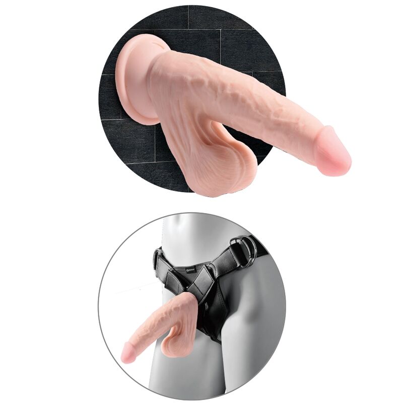 KING COCK - PLUS 3D DILDO SWINGING BALLS 24.5 CM LIGHT SKIN - Amore24
