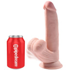 KING COCK - PLUS 3D DILDO SWINGING BALLS 24.5 CM LIGHT SKIN - Amore24