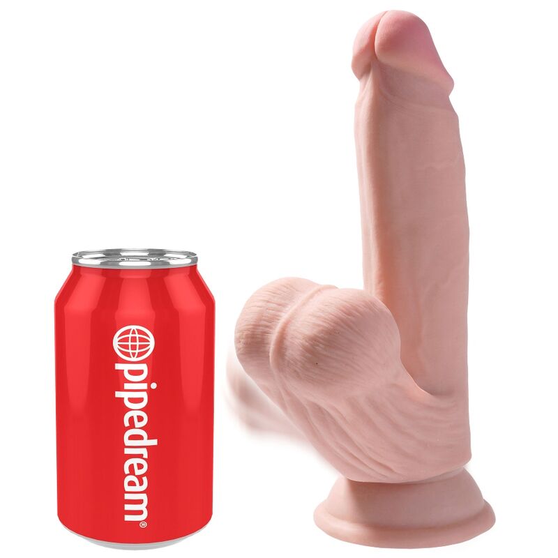 KING COCK - PLUS 3D DILDO SWINGING BALLS 15.2 CM LIGHT SKIN - Amore24