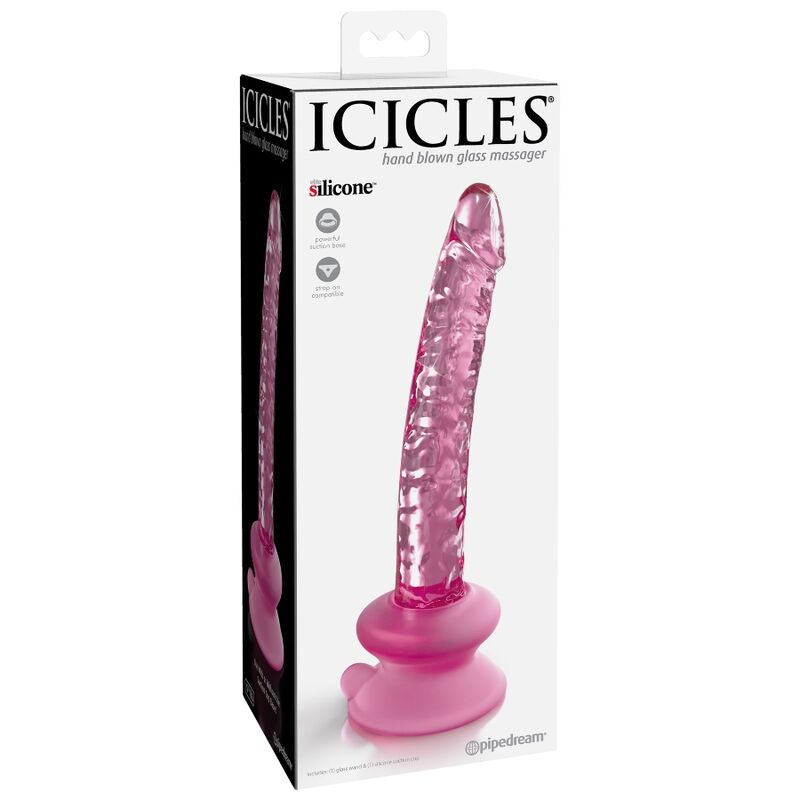 ICICLES - N. 86 GLASS DILDO WITH SUCTION CUP - Amore24