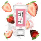 AQUA TRAVEL - STRAWBERRY CREAM FLAVOUR WATERBASED LUBRICANT - 50 ML - Amore24