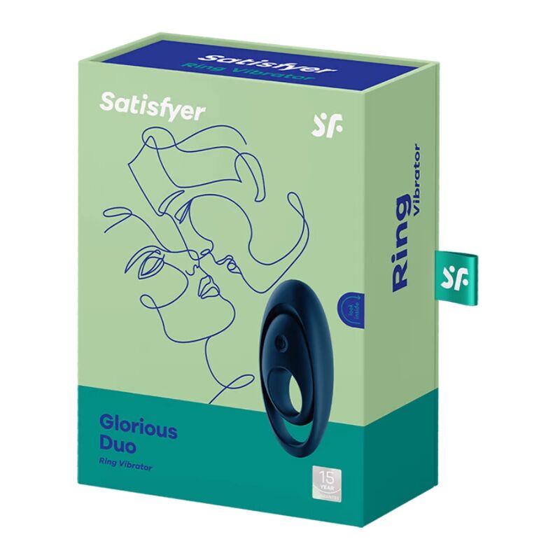 SATISFYER - GLORIOUS DUO RING VIBRATOR BLUE - Amore24