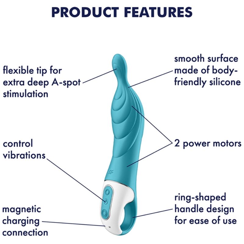 SATISFYER - AMAZING 2 ASPOT VIBRATOR TURQUOISE - Amore24