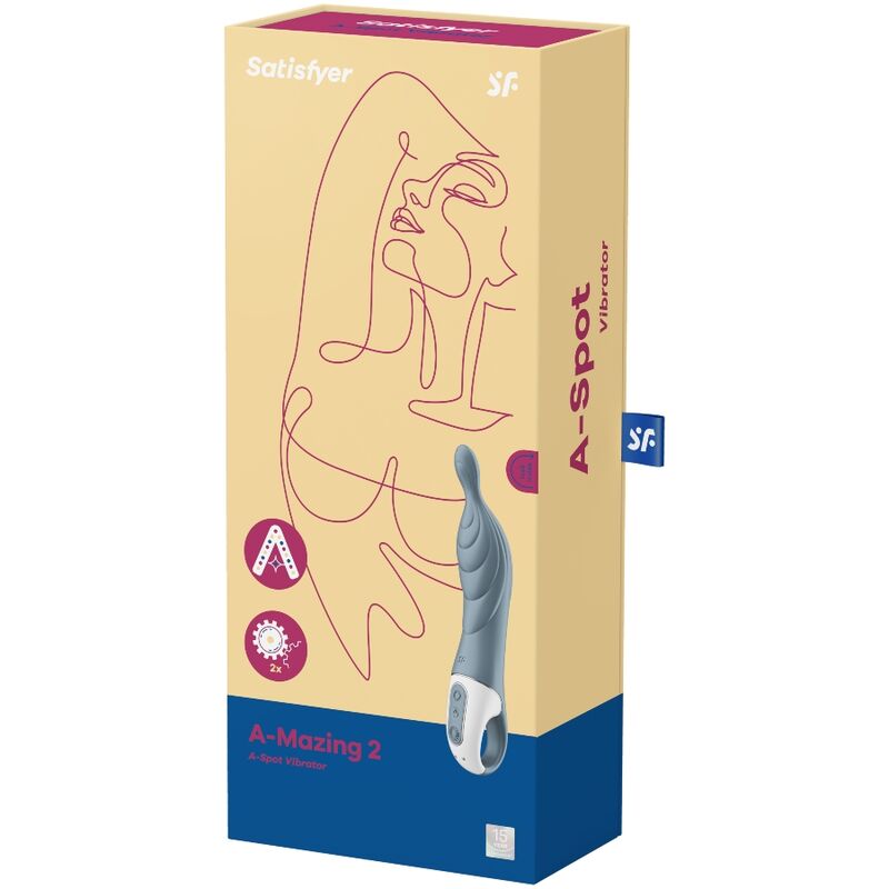SATISFYER - AMAZING 2 ASPOT VIBRATOR GREY - Amore24