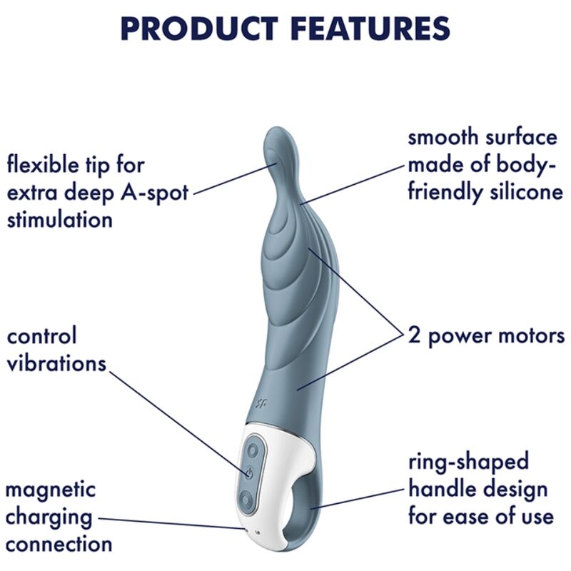 SATISFYER - AMAZING 2 ASPOT VIBRATOR GREY - Amore24