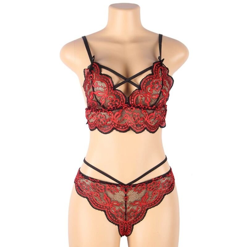 SUBBLIME - SET TWO PIECES SET LACE TOP AND PANTIES L/XL - Amore24