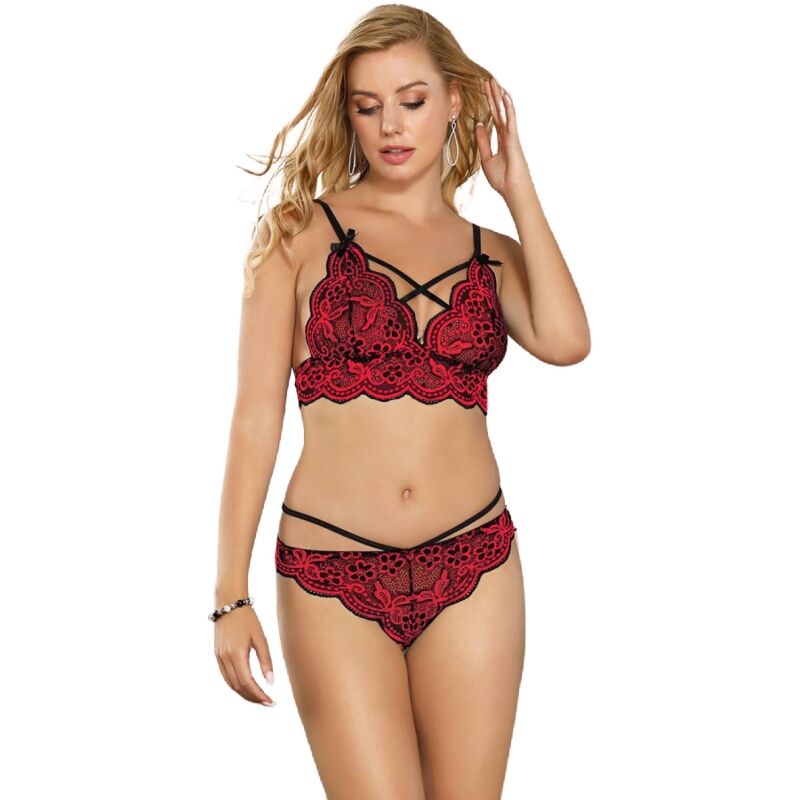 SUBBLIME - SET TWO PIECES SET LACE TOP AND PANTIES L/XL - Amore24