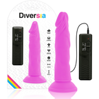 DIVERSIA - FLEXIBLE VIBRATING DILDO PURPLE 23 CM -O- 4.3 CM - Amore24