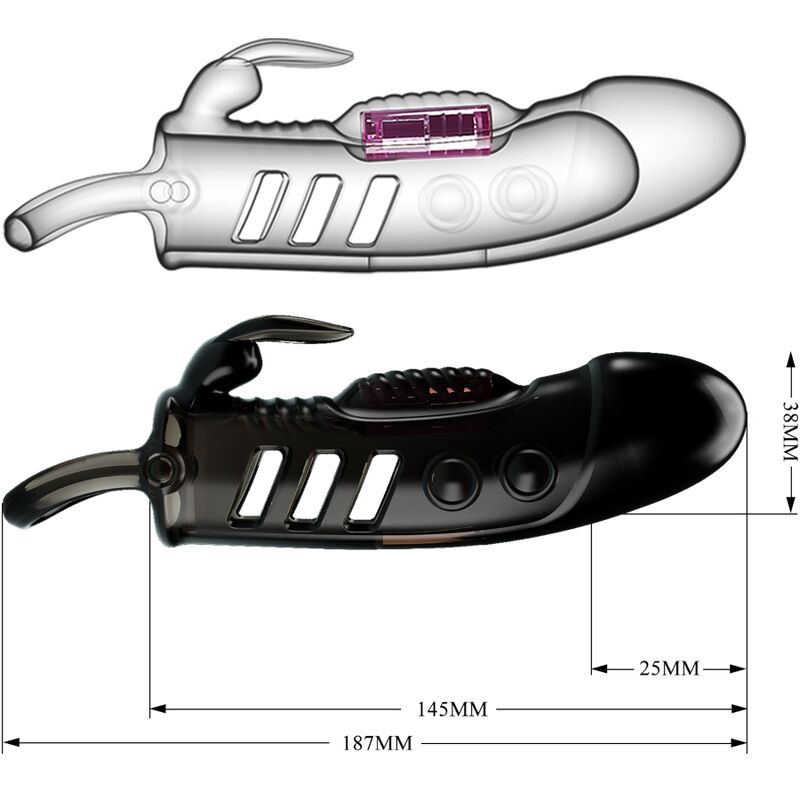 PRETTY LOVE - SLOANE RABBIT PENIS SHEATH BLACK - Amore24