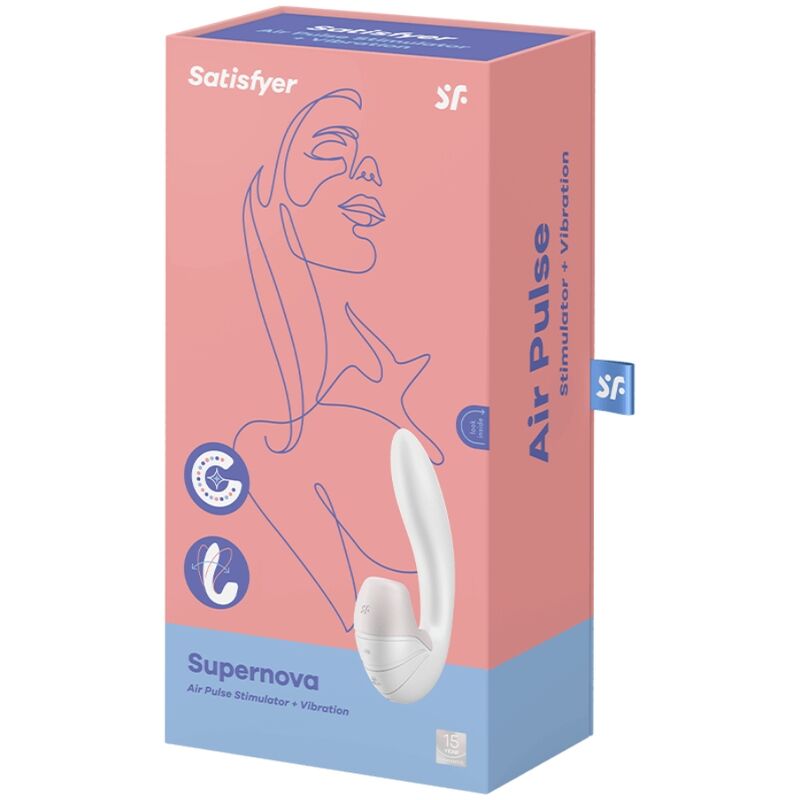 SATISFYER - SUPERNOVA AIR PULSE STIMULATOR & VIBRATION PINK - Amore24