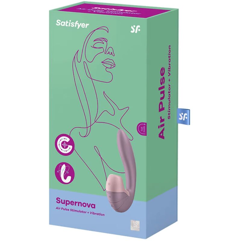 SATISFYER - SUPERNOVA AIR PULSE STIMULATOR & VIBRATION PINK - Amore24
