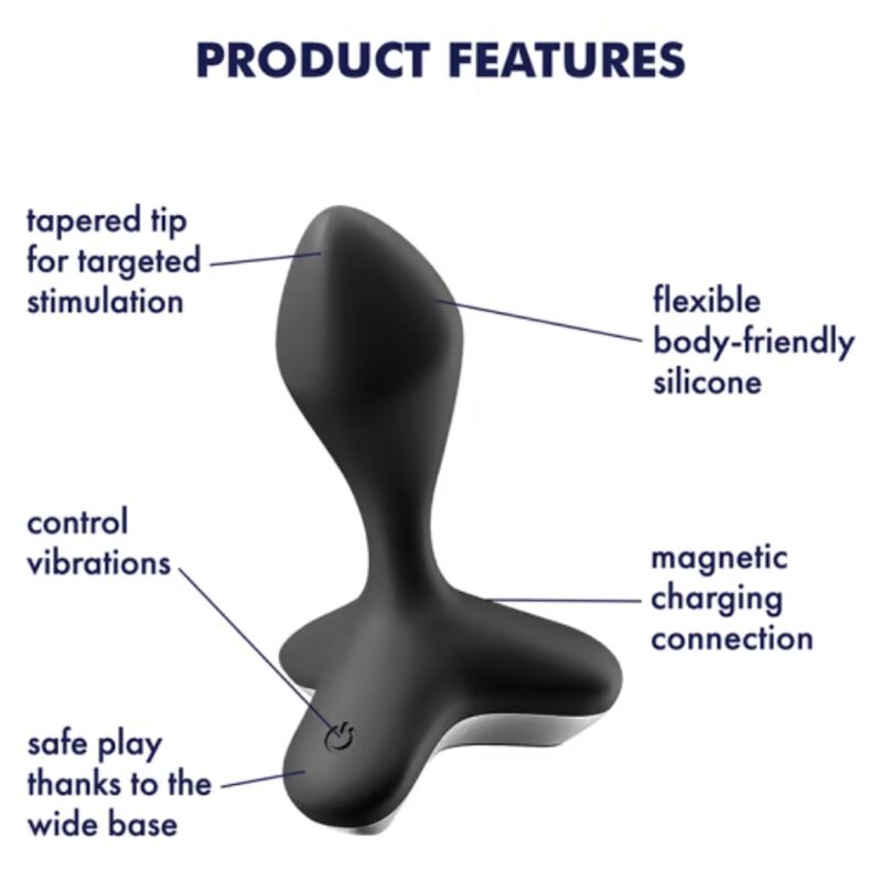 SATISFYER - GAME CHANGER PLUG VIBRATOR BLACK - Amore24