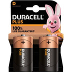 DURACELL - PLUS POWER 100 ALKALINE BATTERY D LR20 2 UNITS - Amore24
