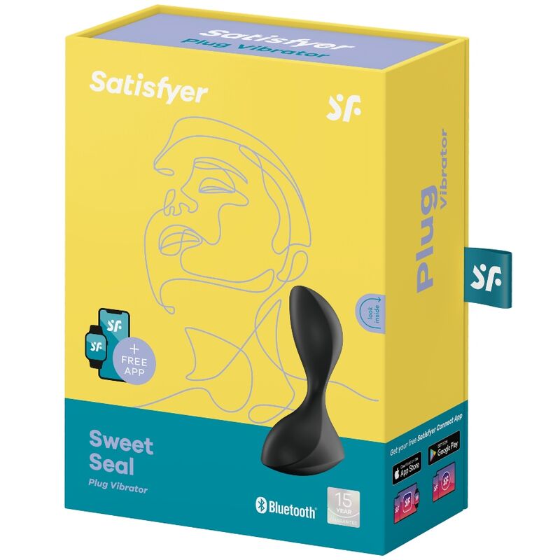 SATISFYER - SWEET SEAL VIBRATING PLUG APP BLACK - Amore24