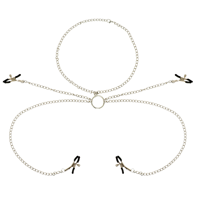 OHMAMA FETISH 4 NIPPLE CLAMPS WITH CHAIN NECKLACE - Amore24