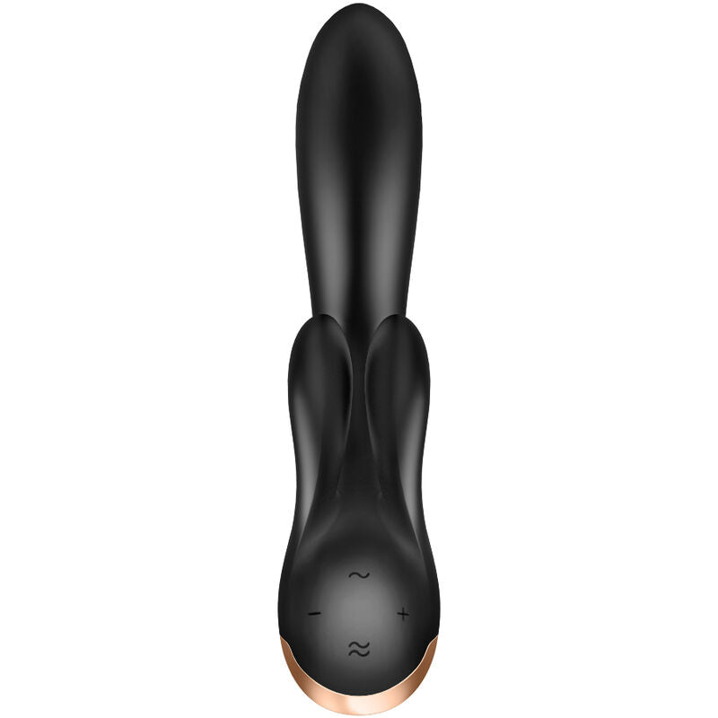 SATISFYER - DOUBLE FLEX VIBRATOR APP BLACK - Amore24