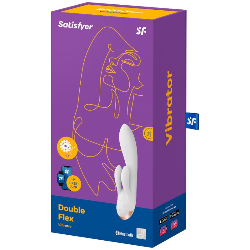 SATISFYER - DOUBLE FLEX VIBRATOR APP BLACK - Amore24