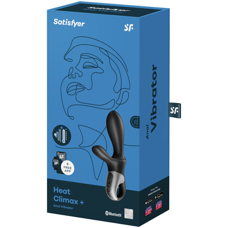 SATISFYER - HEAT CLIMAX+ ANAL VIBRATOR APP BLACK - Amore24