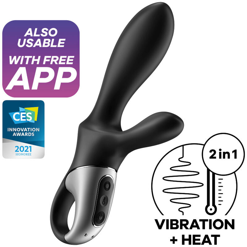 SATISFYER - HEAT CLIMAX+ ANAL VIBRATOR APP BLACK - Amore24