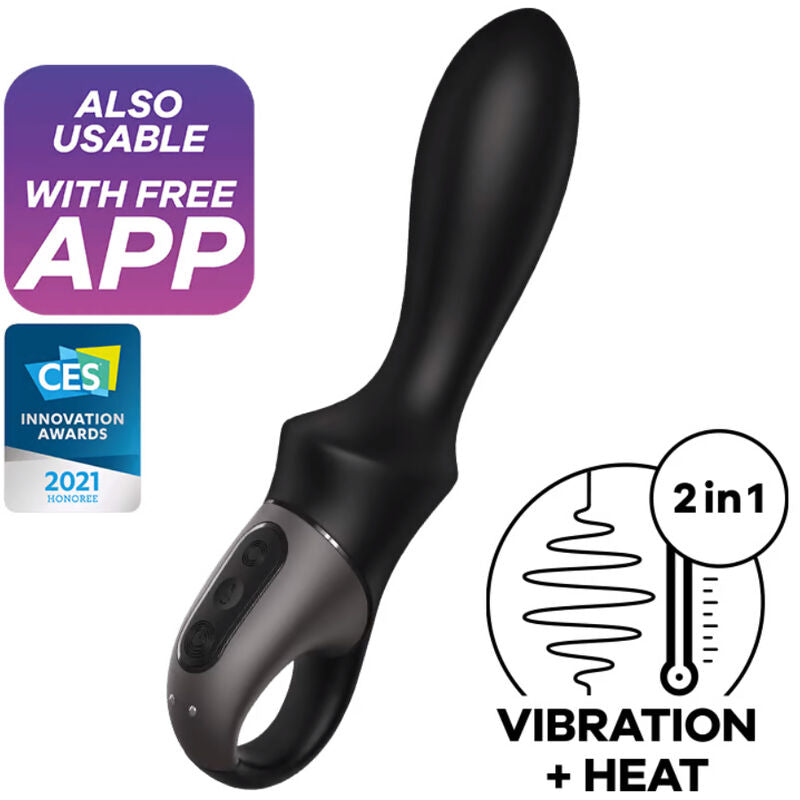 SATISFYER - HEAT CLIMAX ANAL VIBRATOR APP BLACK - Amore24