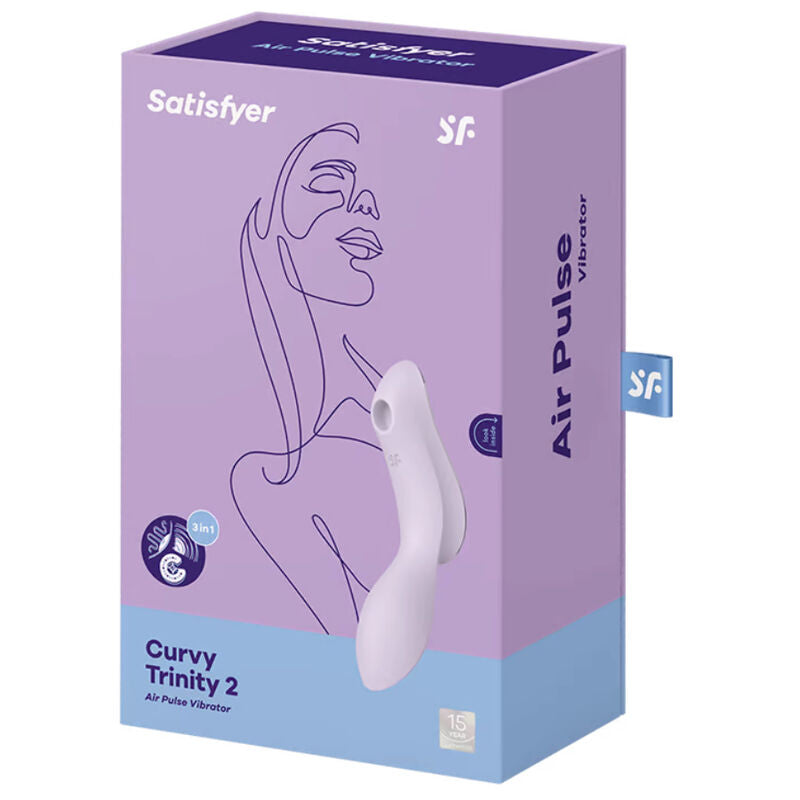 Satisfyer Curvy Trinity 2 Air Pulse vibrator packaging on a white background