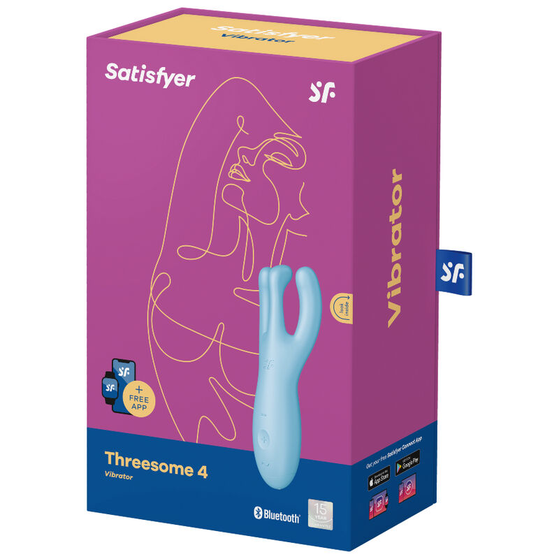 SATISFYER - THREESOME 4 VIBRATOR APP BLUE - Amore24