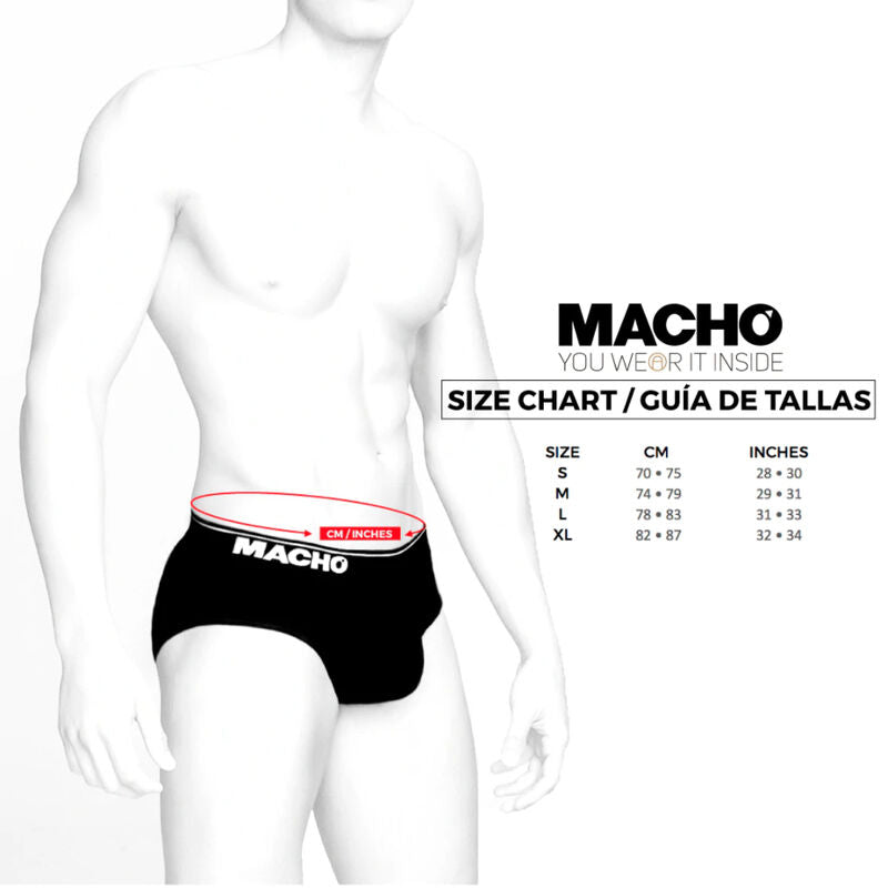 MACHO - MS24R BRIEF UNDERPANTS DARK RED XL - Amore24