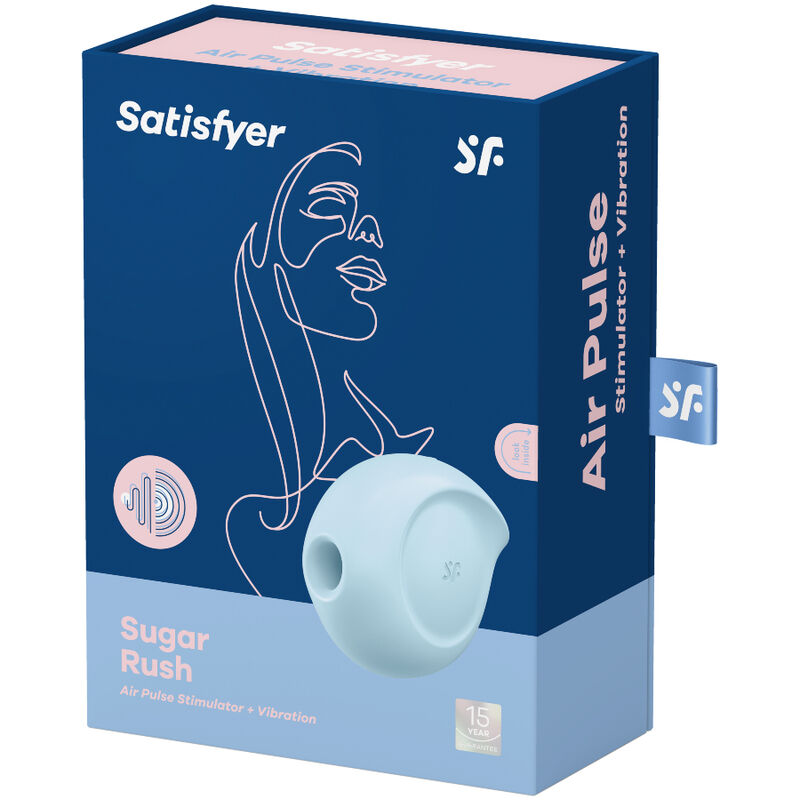 SATISFYER - SUGAR RUSH AIR PULSE STIMULATOR & VIBRATOR BLUE - Amore24