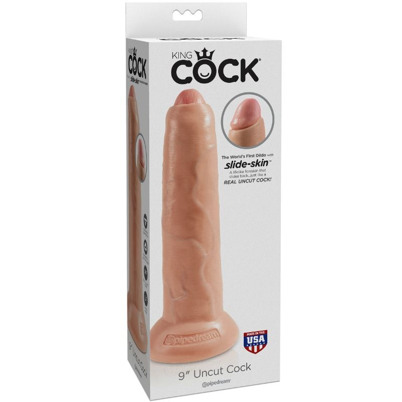 KING COCK - REALISTIC DILDO UNCUT FLESH 23 CM - Amore24
