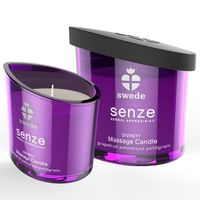 SWEDE - SENZE DIVINITY MASSAGE CANDLE - GRAPEFRUIT, PALMAROSA, PETITGRAIN - Amore24