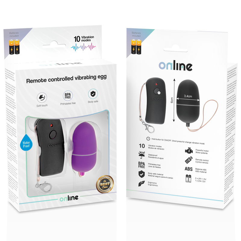 ONLINE - REMOTE CONTROLLED VIBRATING EGG PURPLE - Amore24