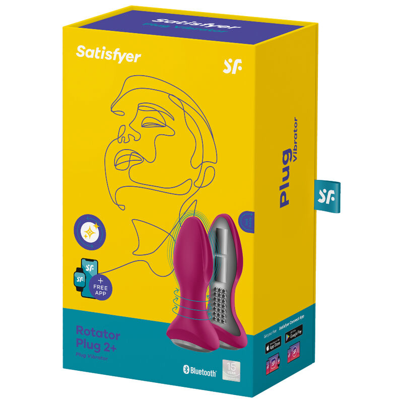 SATISFYER - ROTATOR PLUG 2+ VIBRATING PLUG APP RED - Amore24