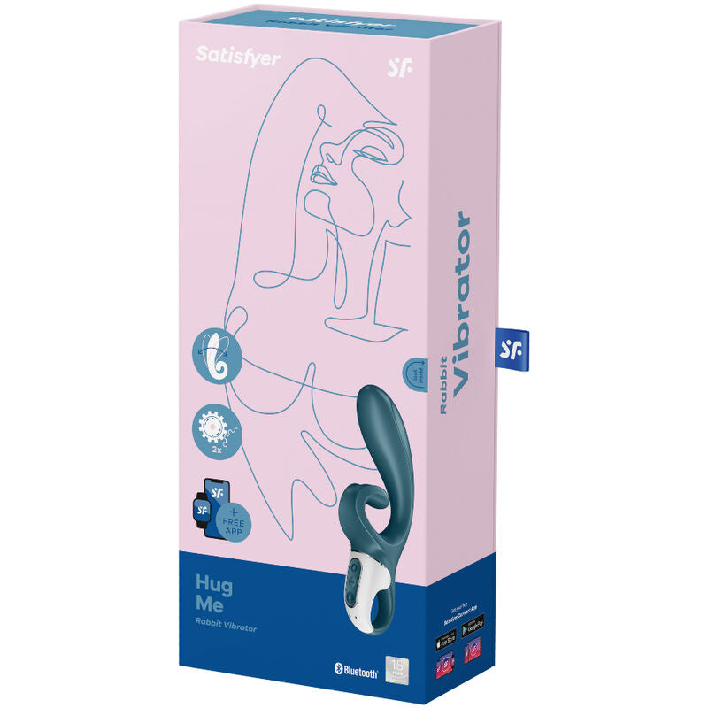 SATISFYER - HUG ME RABBIT VIBRATOR APP BLUE - Amore24