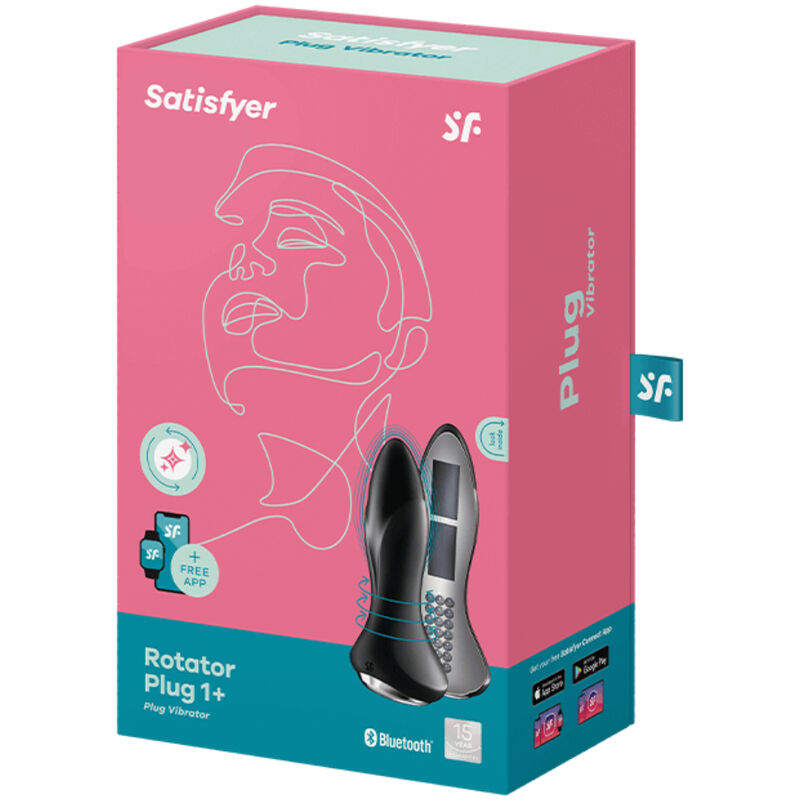 SATISFYER - ROTATOR PLUG 1+ VIBRATING PLUG APP BLACK - Amore24