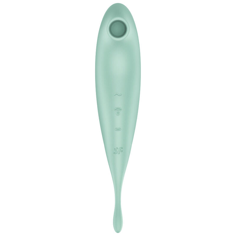 SATISFYER - TWIRLING PRO+ AIR PULSE STIMULATOR & VIBRATOR APP GREEN - Amore24